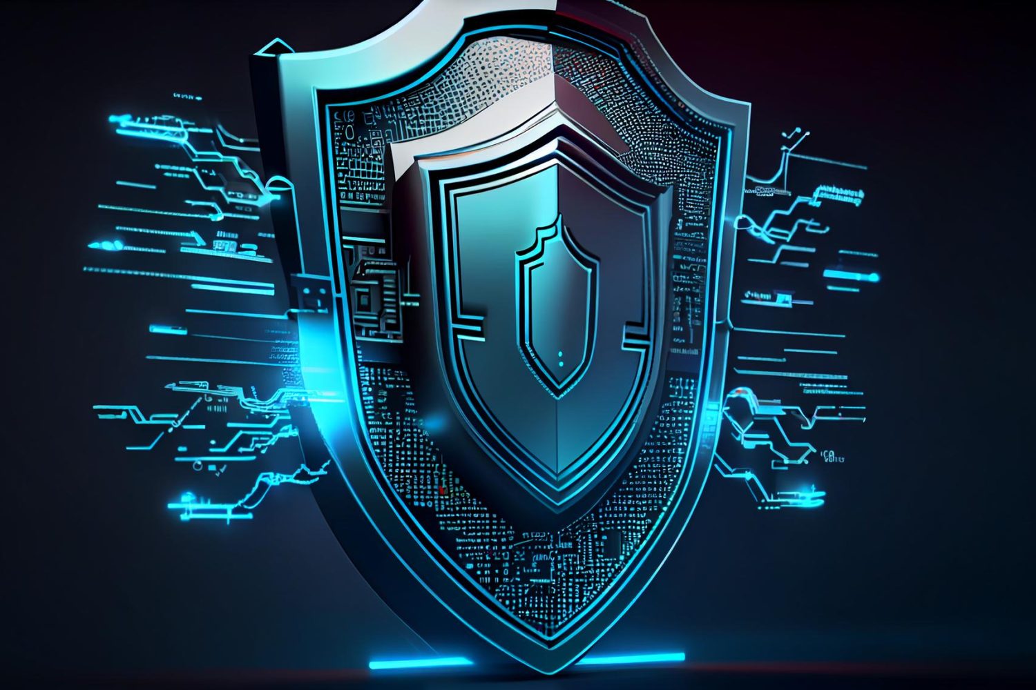 security-shield-glows-blue-symbolizes-safety-encryption-generative-ai